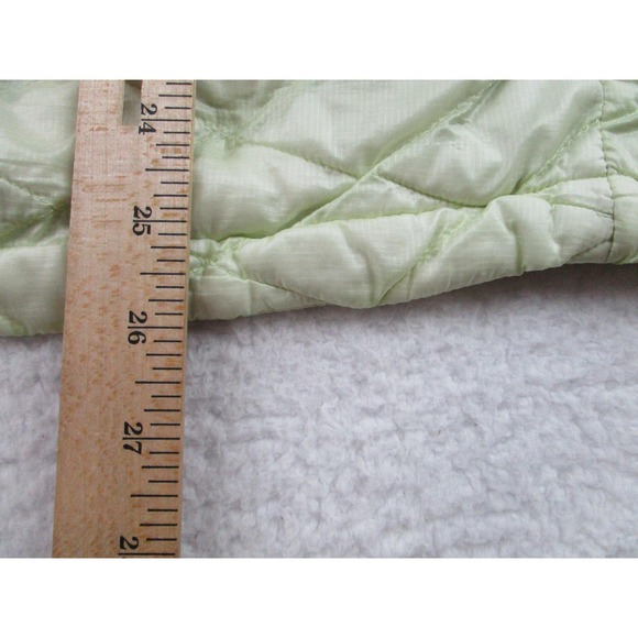 North Face ThermoBall Jacket Womens Medium Light Green Quilted Zip Outdoor Stain - Picture 10 of 13
